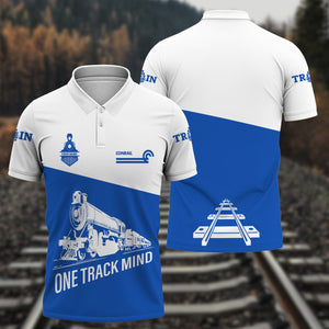 Railspirit Personalized Conrail Railroad Polo Shirt One Track Mind Unisex Train Shirt Gift Idea For Train Lover