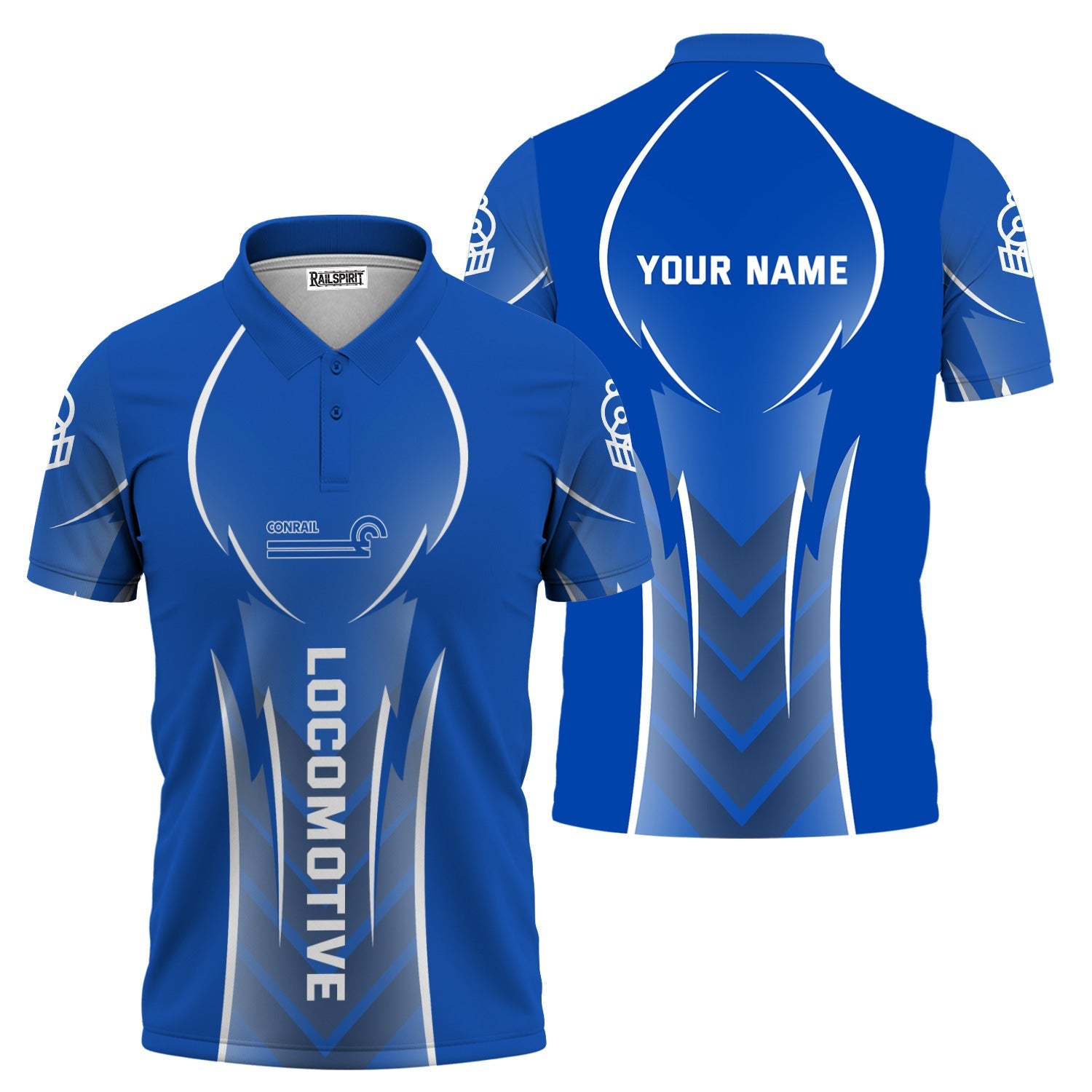 Railspirit Personalized Conrail Railroad Polo Shirt Striking Line Style Train Shirt For Locomotive Lovers