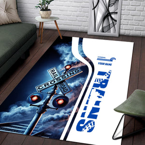 Railspirit Personalized Conrail Railroad Area Rug Railroad Crossing Sign Rug All Over Print