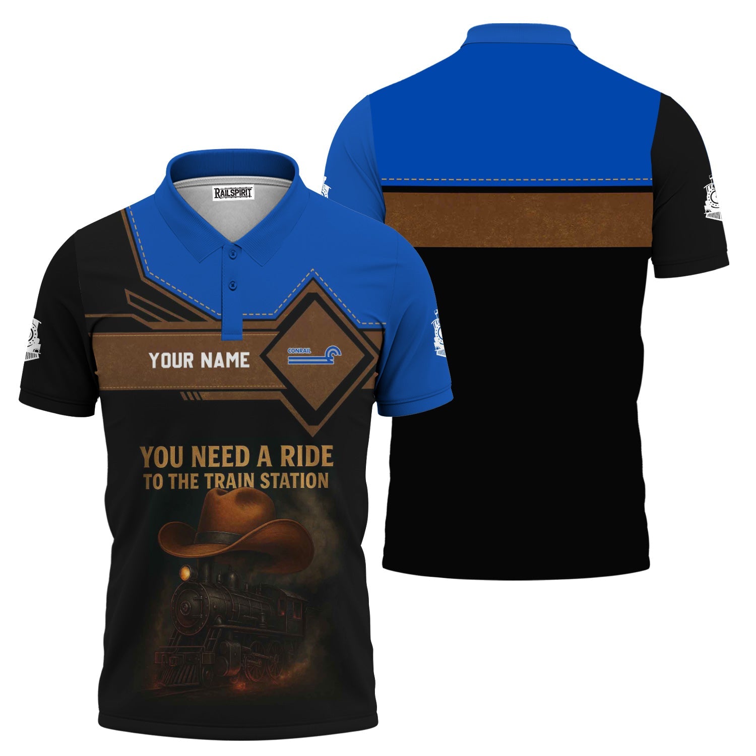 Railspirit Personalized Conrail Railroad Polo Shirt You Need A Ride To The Train Station Shirt For Train Lovers