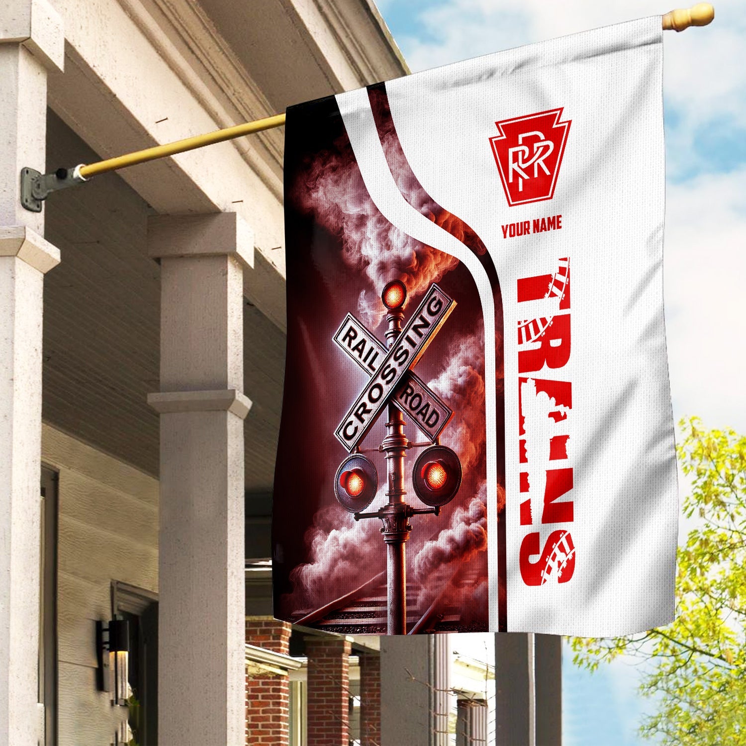 Railspirit Personalized Pennsylvania Railroad Garden Flag Railroad Crossing Sign Flag All Over Print