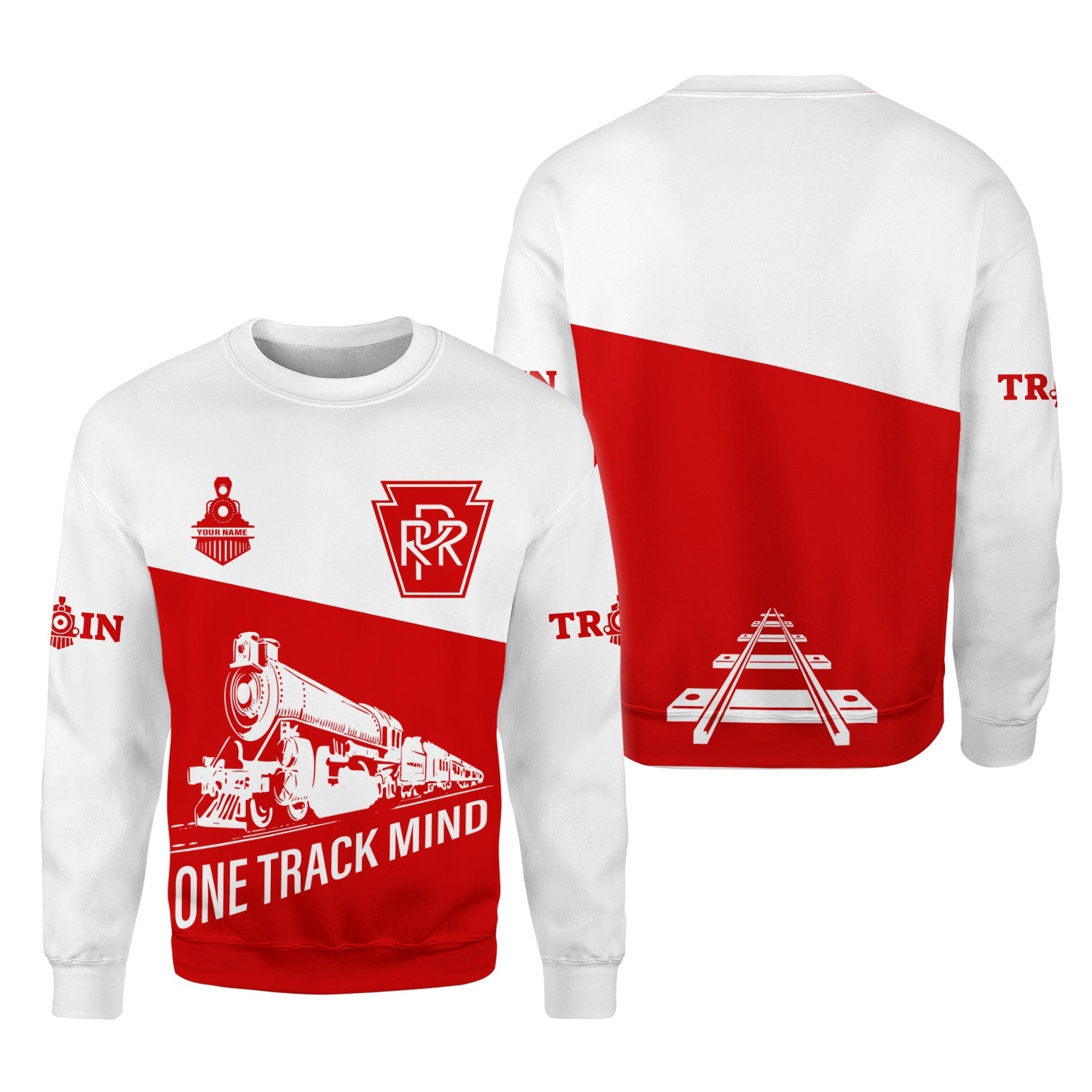Railspirit Personalized Pennsylvania Railroad Sweatshirt One Track Mind Train Sweater Gift Idea For Train Lover