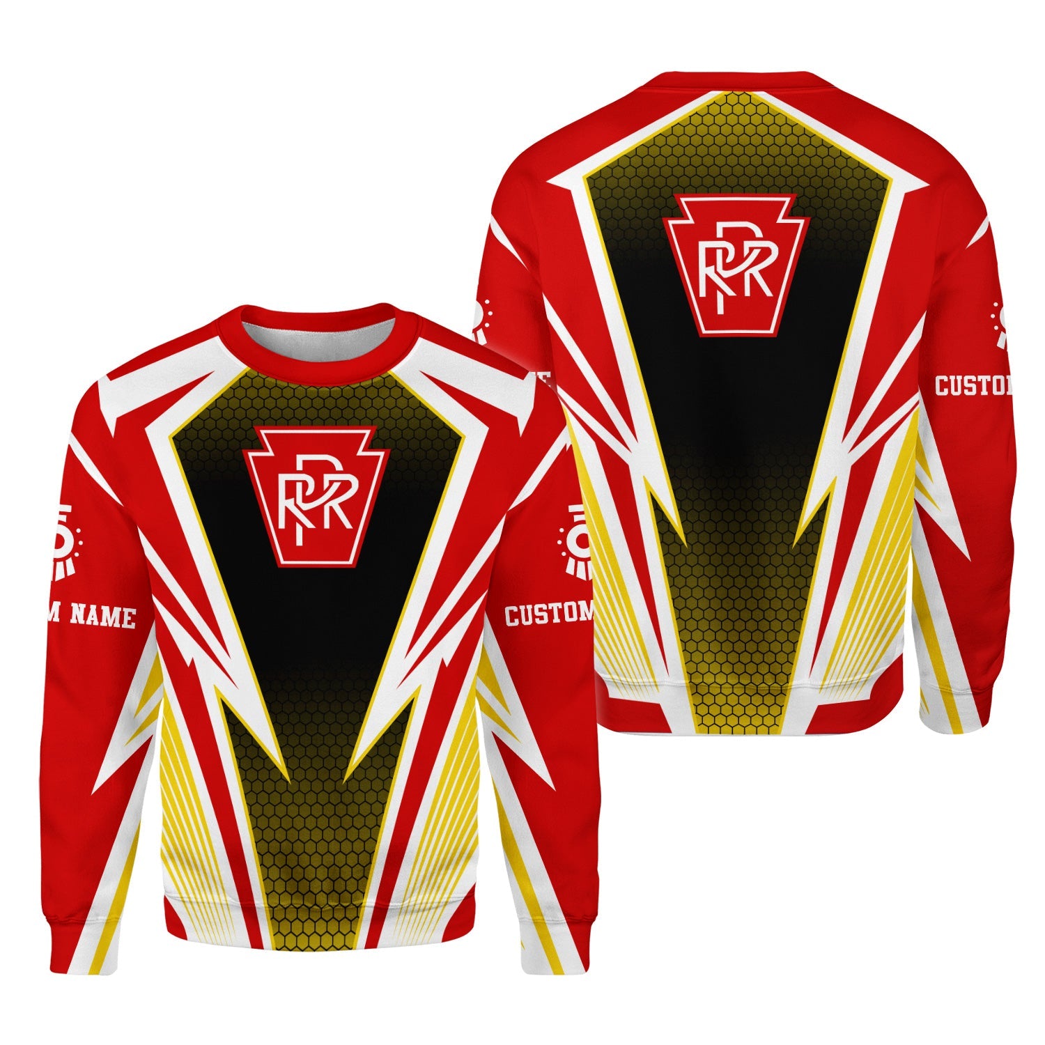 Railspirit Personalized Pennsylvania Railroad Sweatshirt Lightning Graphic Style Shirt Gift Idea For Train Lover