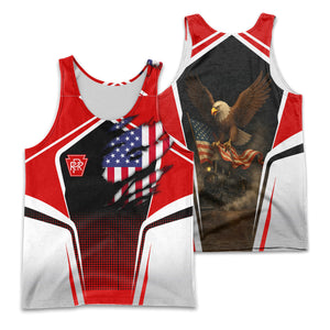 Railspirit Personalized Pennsylvania Railroad Men Tank Top American Eagle Vintage Train Shirt