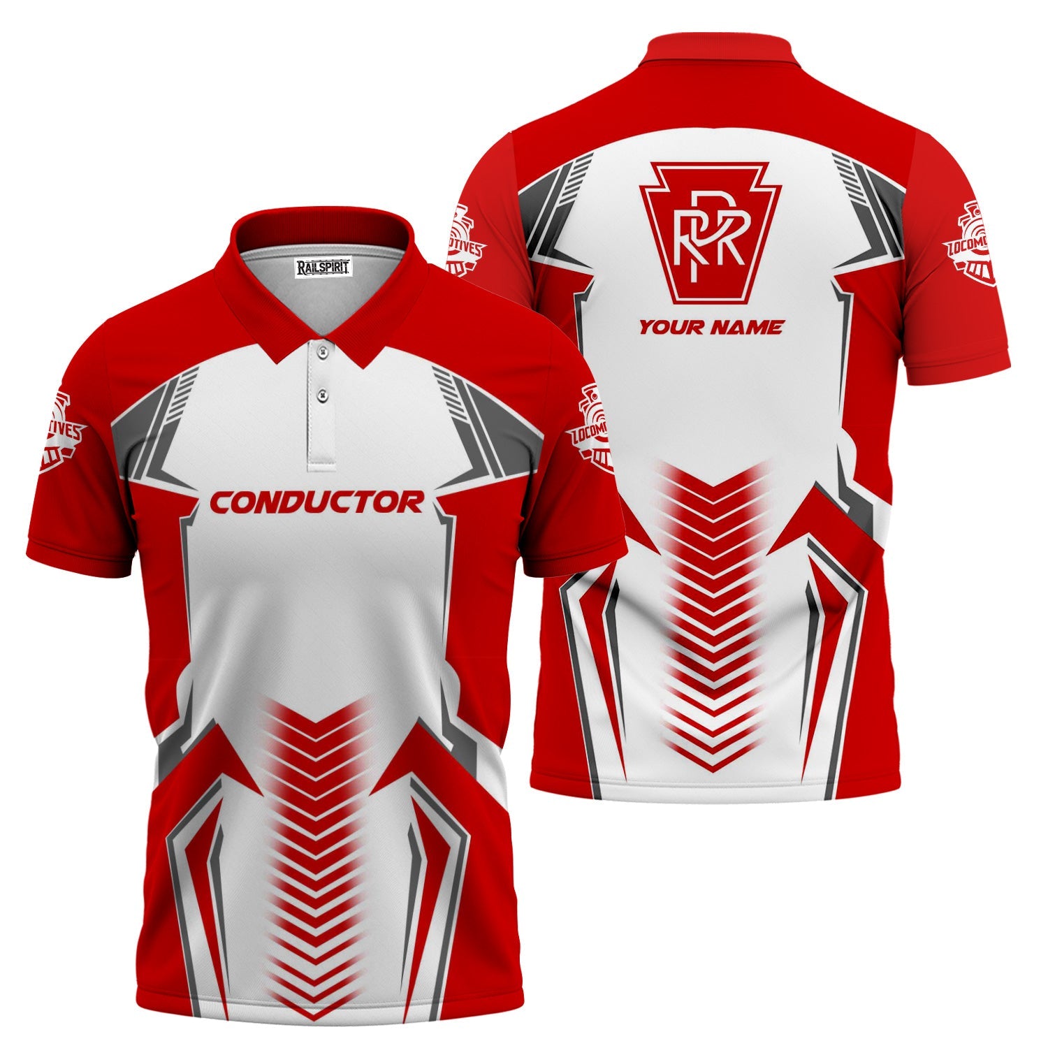 Railspirit Personalized Pennsylvania Railroad Polo Shirt Standout Style with Custom Position Train Shirt