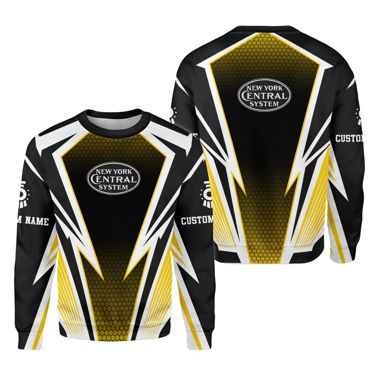 Railspirit Personalized New York Central Railroad Sweatshirt Lightning Graphic Style Shirt Gift Idea For Train Lover