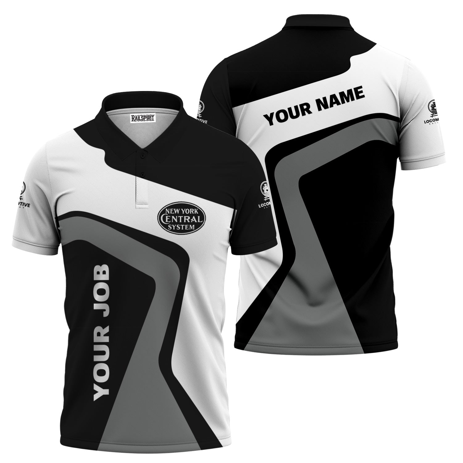 Railspirit Personalized New York Central Railroad Polo Shirt Unique Design with Custom Job Position Train Shirt