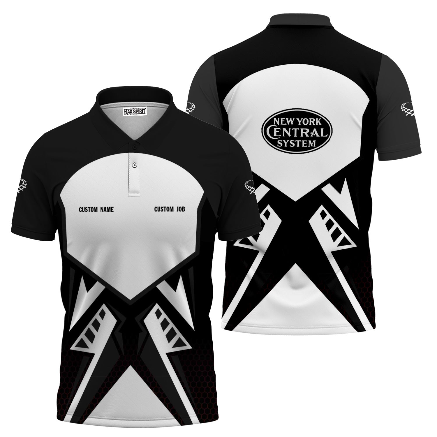 Railspirit Personalized New York Central Railroad Polo Shirt Vibriant Style with Custom Position Train Shirt