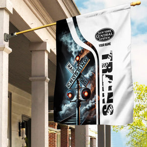 Railspirit Personalized New York Central Railroad Garden Flag Railroad Crossing Sign Flag All Over Print
