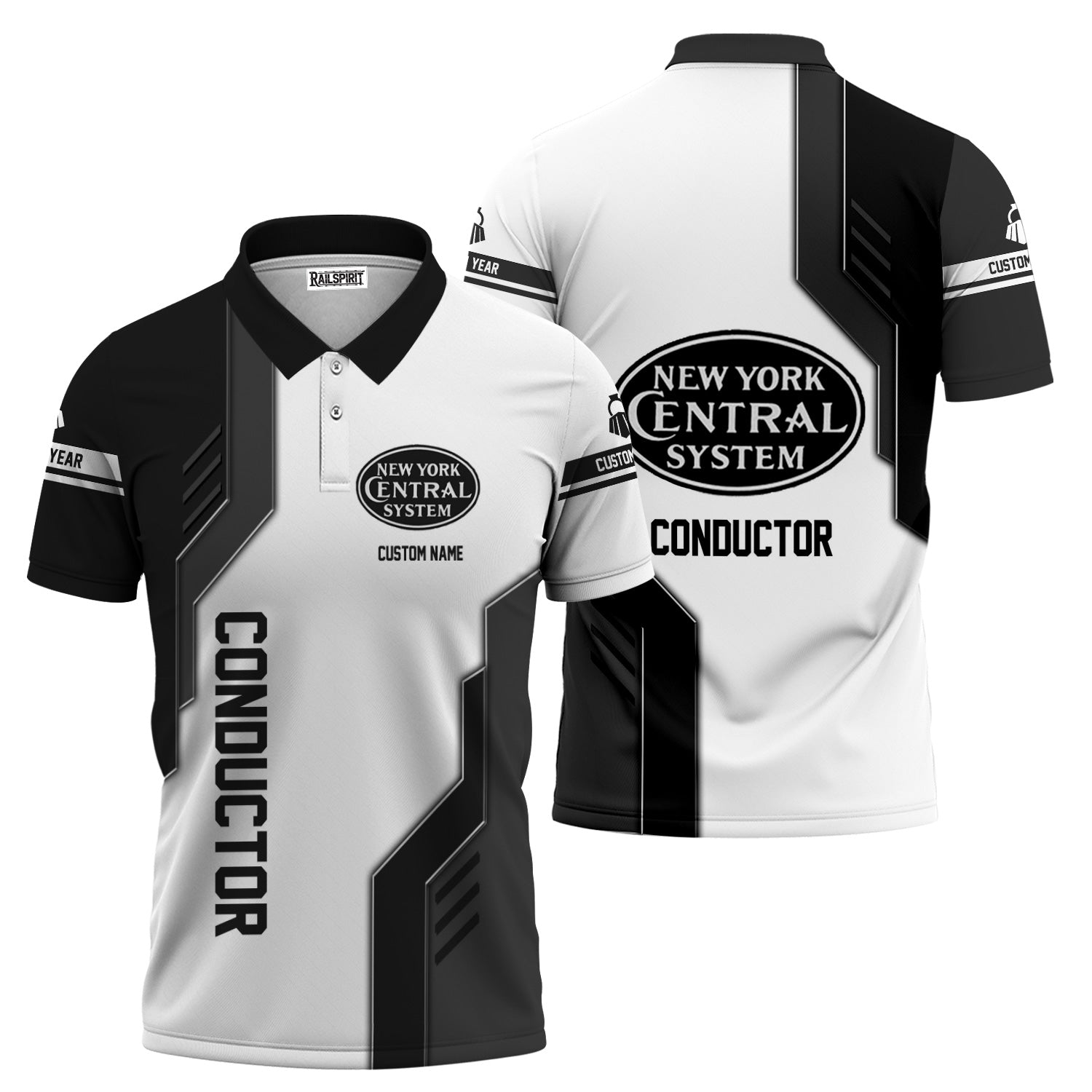 Railspirit Personalized New York Central Railroad Polo Shirt Unique Railway Style with Custom Job Train Shirt