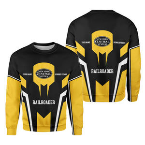 Railspirit Personalized New York Central Railroad Sweatshirt Custom Year Railroader Shirt Gift Idea For Train Lover