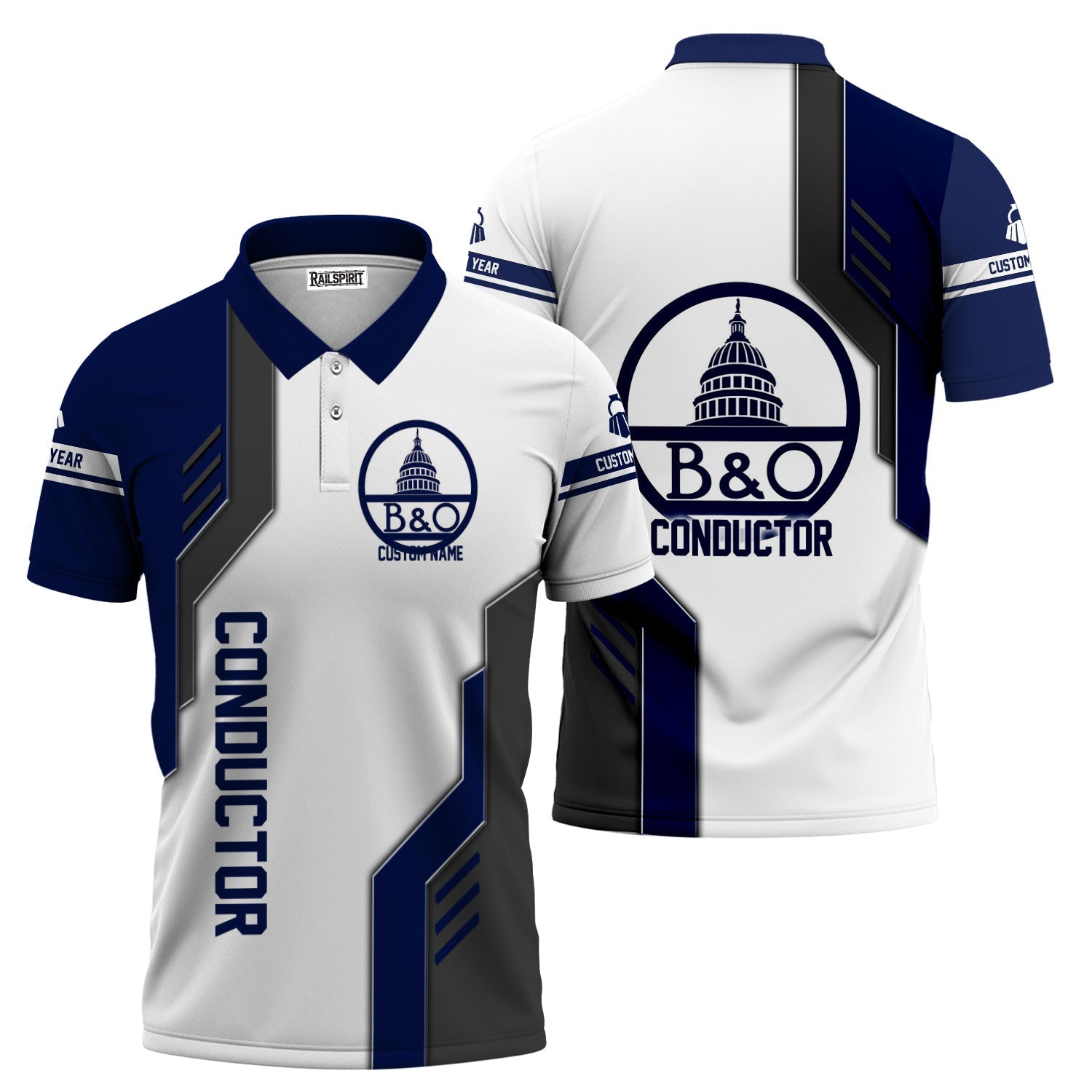 Railspirit Personalized Baltimore and Ohio Railroad Polo Shirt Unique Railway Style with Custom Job B&O Train Shirt