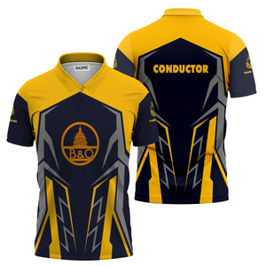 Railspirit Personalized Baltimore and Ohio Railroad Polo Shirt Futuristic Design with Custom Job B&O Train Shirt