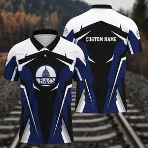 Railspirit Personalized Baltimore and Ohio Railroad Polo Shirt B&OStrong Line Style Train Unisex Shirt All Over Print