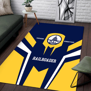 Railspirit Personalized Baltimore and Ohio Railroad Area Rug Custom Year Railroader B&O Rug Gift Idea For Train Lover