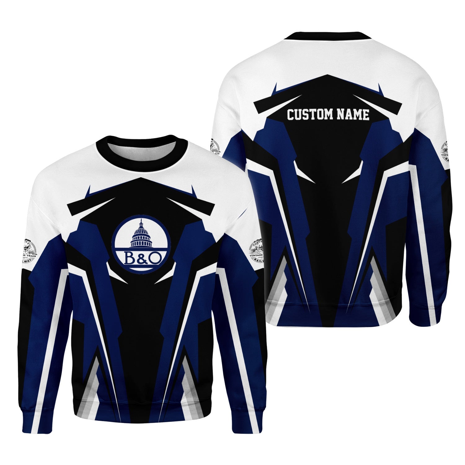 Railspirit Personalized Baltimore and Ohio Railroad Sweatshirt B&O Strong Line Style Train Unisex Shirt All Over Print