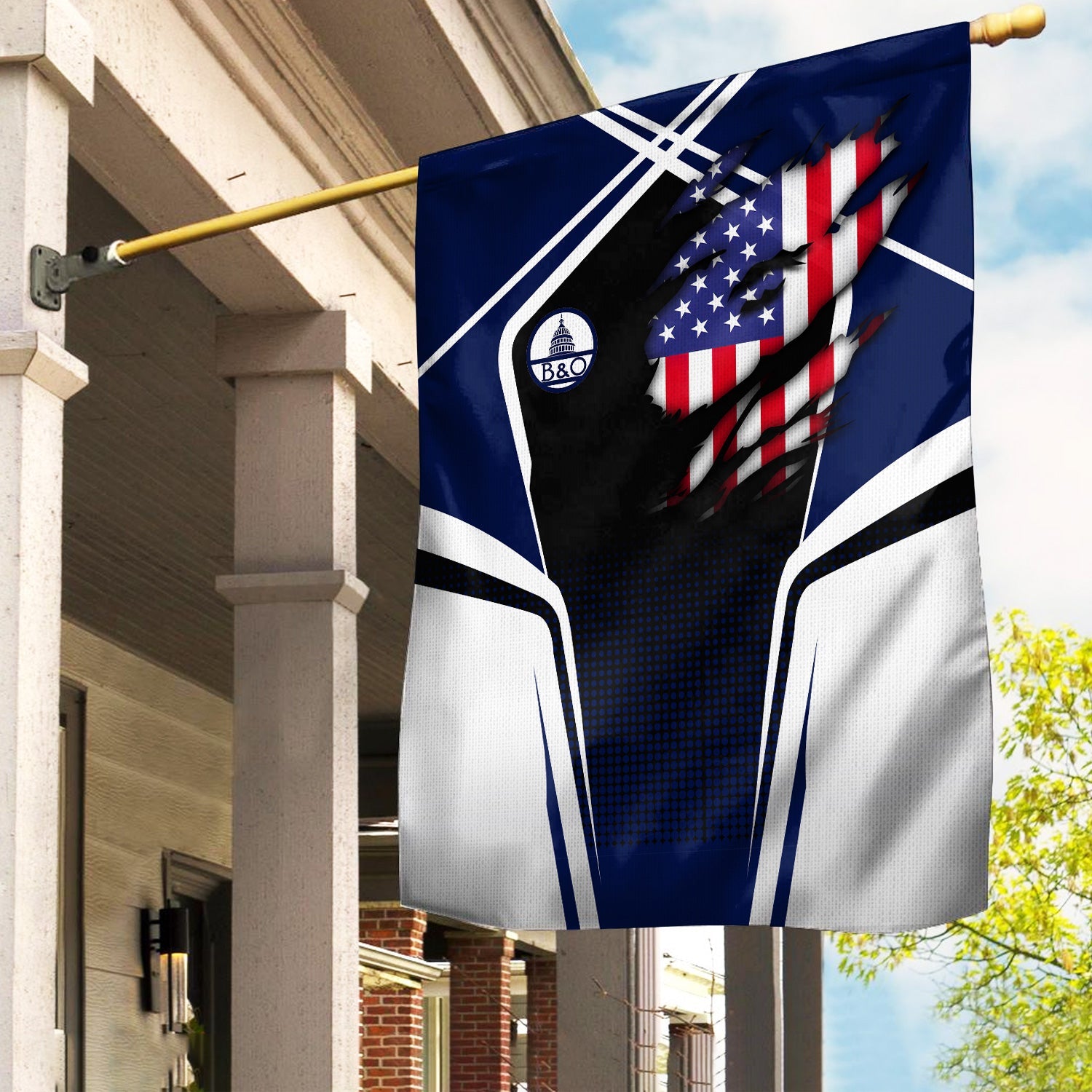 Railspirit Personalized Baltimore and Ohio Railroad Garden Flag American Vintage B&O All Over Printed Flag