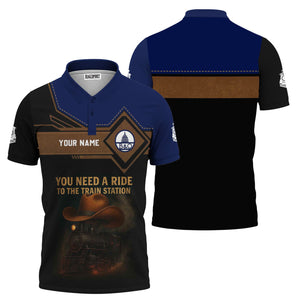 Railspirit Personalized Baltimore and Ohio Railroad Polo Shirt You Need A Ride To The Train Station B&O Shirt For Train Lovers