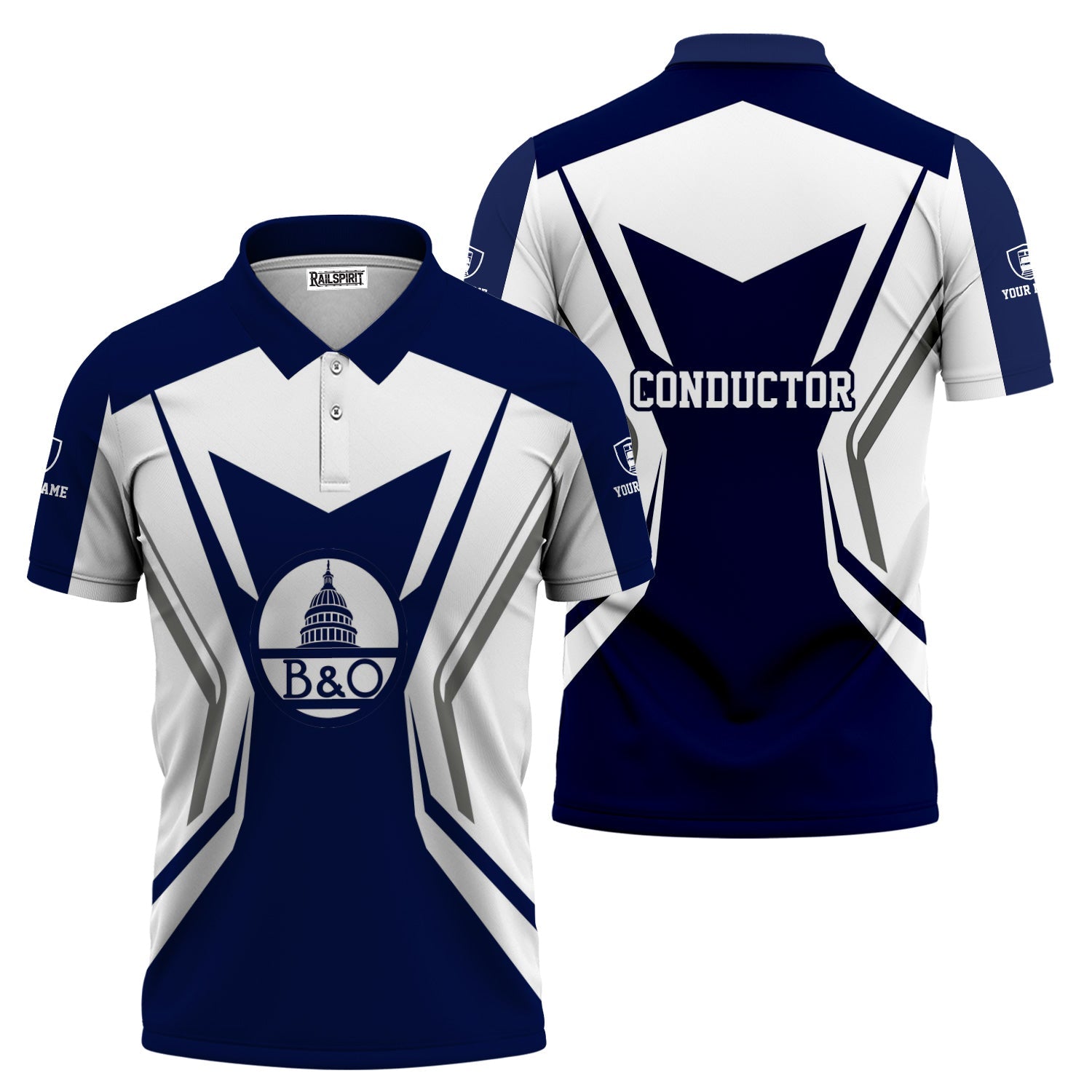 Railspirit Personalized Baltimore and Ohio Railroad Polo Shirt Unique Style with Custom Job B&O Train Shirt