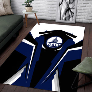 Railspirit Personalized Baltimore and Ohio Railroad Area Rug B&O Strong Line Style Train Area Rug Gift Idea For Train Lover