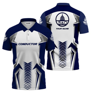 Railspirit Personalized Baltimore and Ohio Railroad Polo Shirt Standout Style with Custom Position B&O Train Shirt