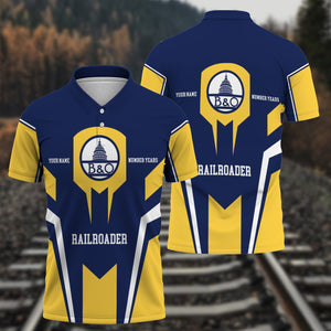 Railspirit Personalized Baltimore and Ohio Railroad Polo Shirt Custom Year Railroader B&O Shirt Gift Idea For Train Lover
