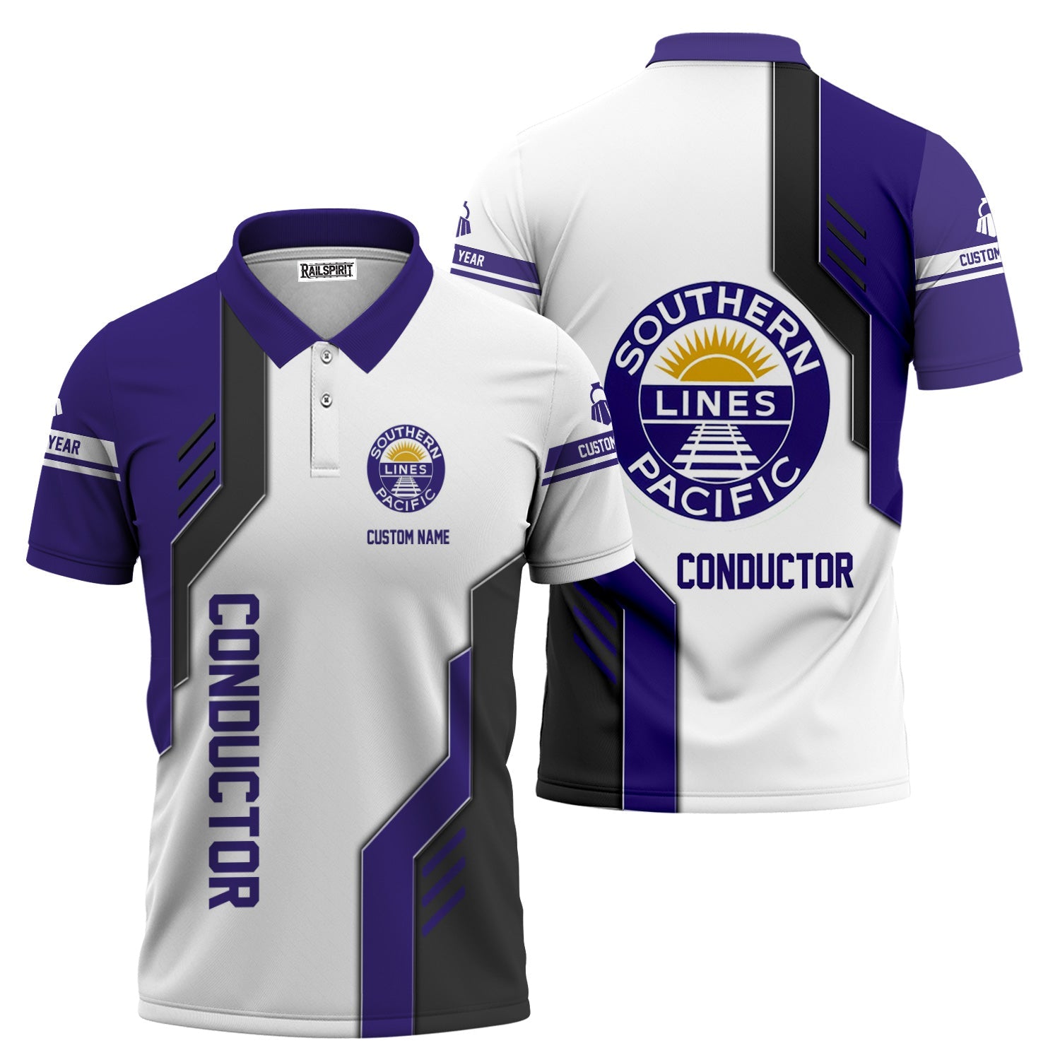 Railspirit Personalized Southern Pacific Railroad Polo Shirt Unique Railway Style with Custom Job Train Shirt