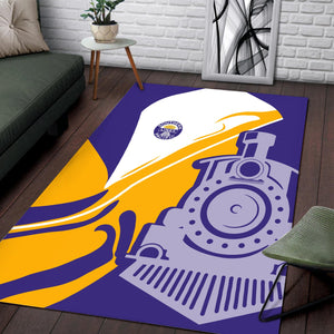 Railspirit Southern Pacific Railroad Area Rug Flame-Inspired Style Rug Gift Idea For Train Lovers