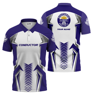 Railspirit Personalized Southern Pacific Railroad Polo Shirt Standout Style with Custom Position Train Shirt