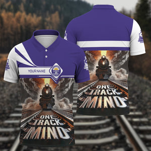 Railspirit Personalized Southern Pacific Railroad Polo Shirt One Track Mind Train Printed Shirt
