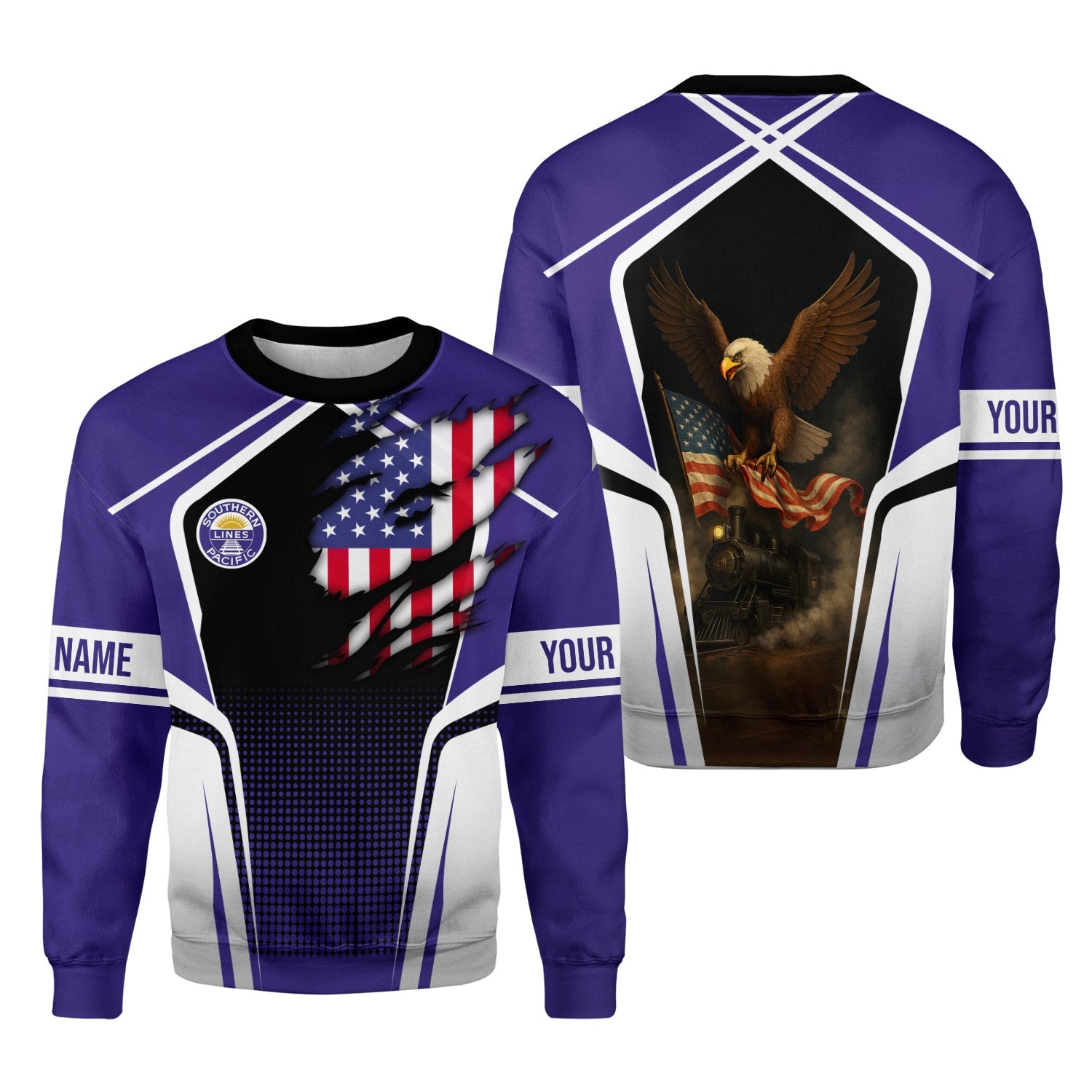 Railspirit Personalized Southern Pacific Railroad Sweatshirt American Eagle Vintage Train Shirt