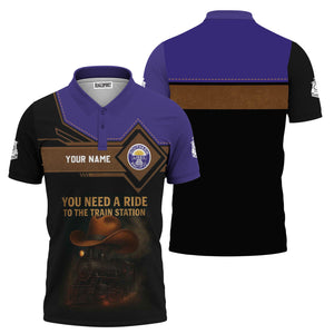 Railspirit Personalized Southern Pacific Railroad Polo Shirt You Need A Ride To The Train Station Shirt For Train Lovers