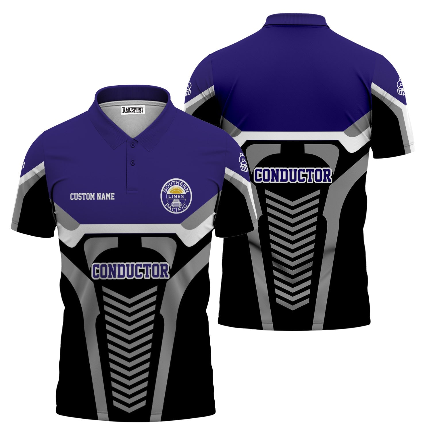 Railspirit Personalized Southern Pacific Railroad Polo Shirt Track-Inspired with Custom Job Position Train Shirt