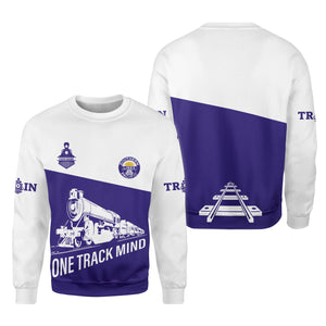 Railspirit Personalized Southern Pacific Railroad Sweatshirt One Track Mind Train Sweater Gift Idea For Train Lover