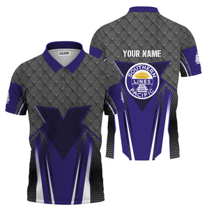 Railspirit Personalized Southern Pacific Railroad Polo Shirt Rugged Steel Vibes Train Shirt All Over Print