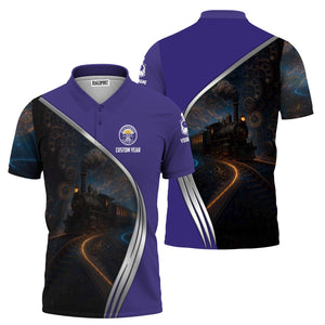 Railspirit Personalized Southern Pacific Railroad Polo Shirt Steampunk Locomotive with Custom Year Train Shirt