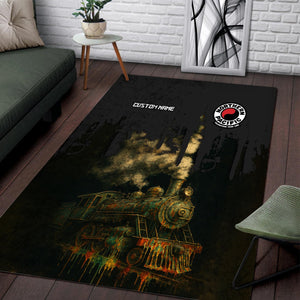 Railspirit Personalized Northern Pacific Railway Area Rug Vintage Train Art Style Rug For Locomotive Fans