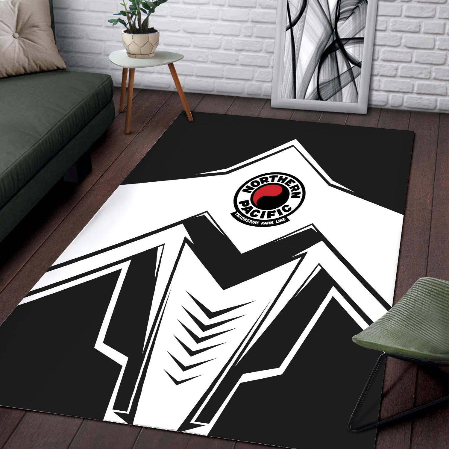 Railspirit Northern Pacific Railway Area Rug Railway Trainspotter Style Rug Gift Idea For Foamers