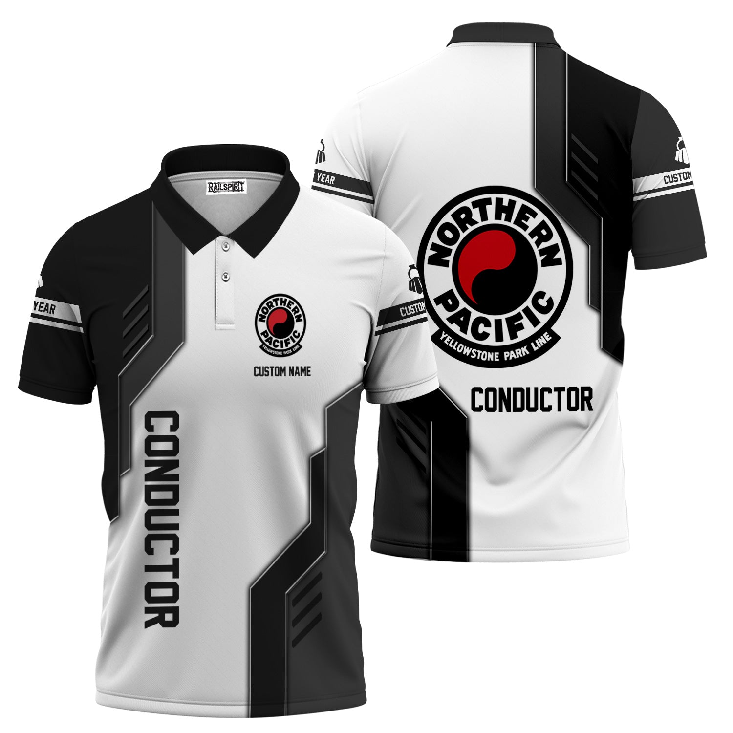 Railspirit Personalized Northern Pacific Railway Polo Shirt Unique Railway Style with Custom Job Train Shirt