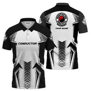 Railspirit Personalized Northern Pacific Railway Polo Shirt Standout Style with Custom Position Train Shirt