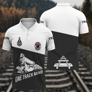 Railspirit Personalized Northern Pacific Railway Polo Shirt One Track Mind Unisex Train Shirt Gift Idea For Train Lover