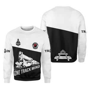 Railspirit Personalized Northern Pacific Railway Sweatshirt One Track Mind Train Sweater Gift Idea For Train Lover