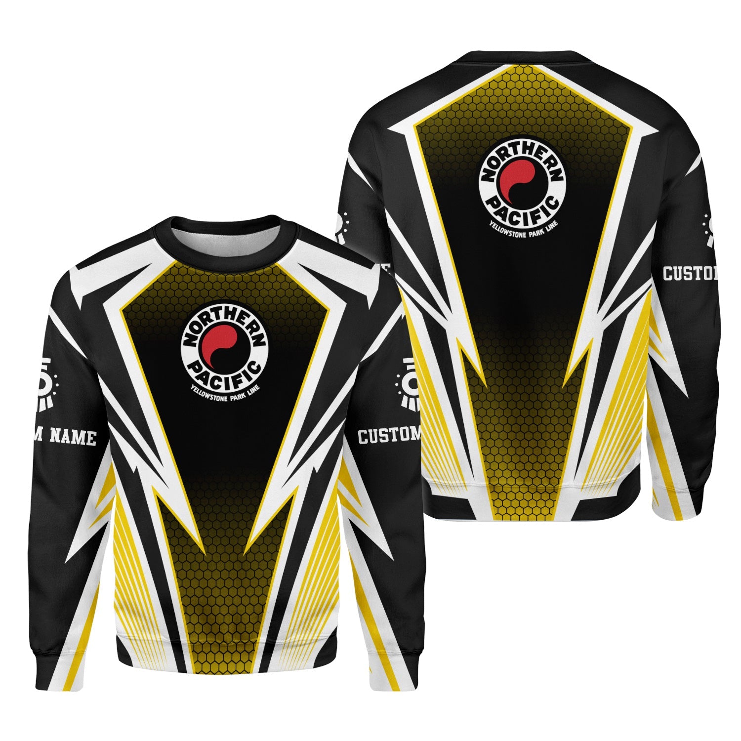 Railspirit Personalized Northern Pacific Railway Sweatshirt Lightning Graphic Style Shirt Gift Idea For Train Lover