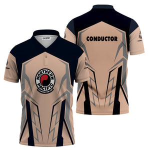 Railspirit Personalized Northern Pacific Railway Polo Shirt Futuristic Design with Custom Job Train Shirt