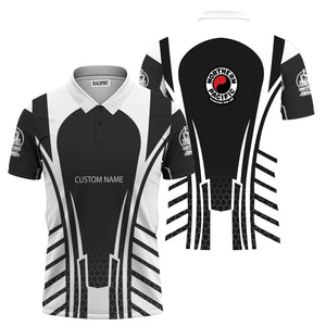 Railspirit Personalized Northern Pacific Railway Polo Shirt Striped Railroad Style Train Shirt All Over Print