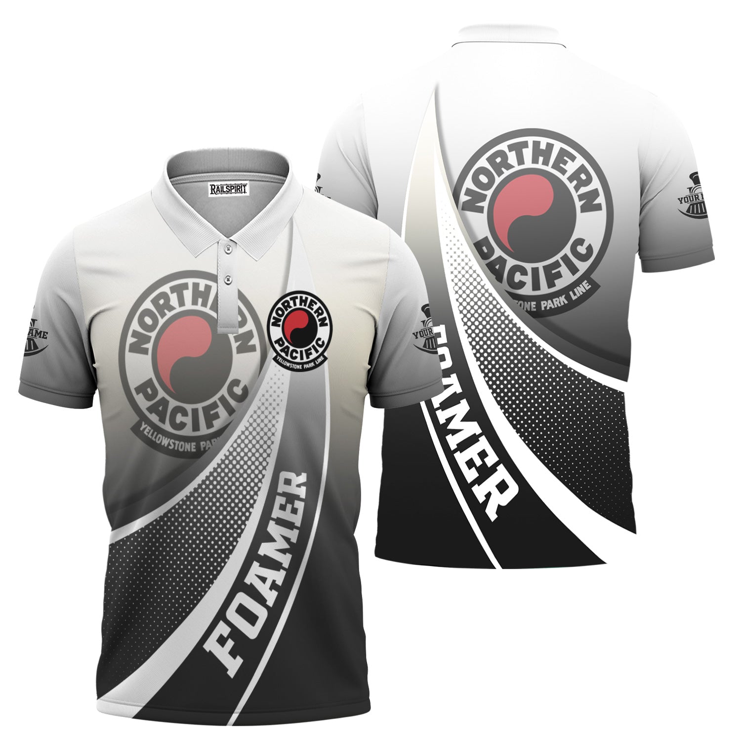 Railspirit Personalized Northern Pacific Railway Polo Shirt Railway-Themed Style Shirt Gift Idea For Trainspotter
