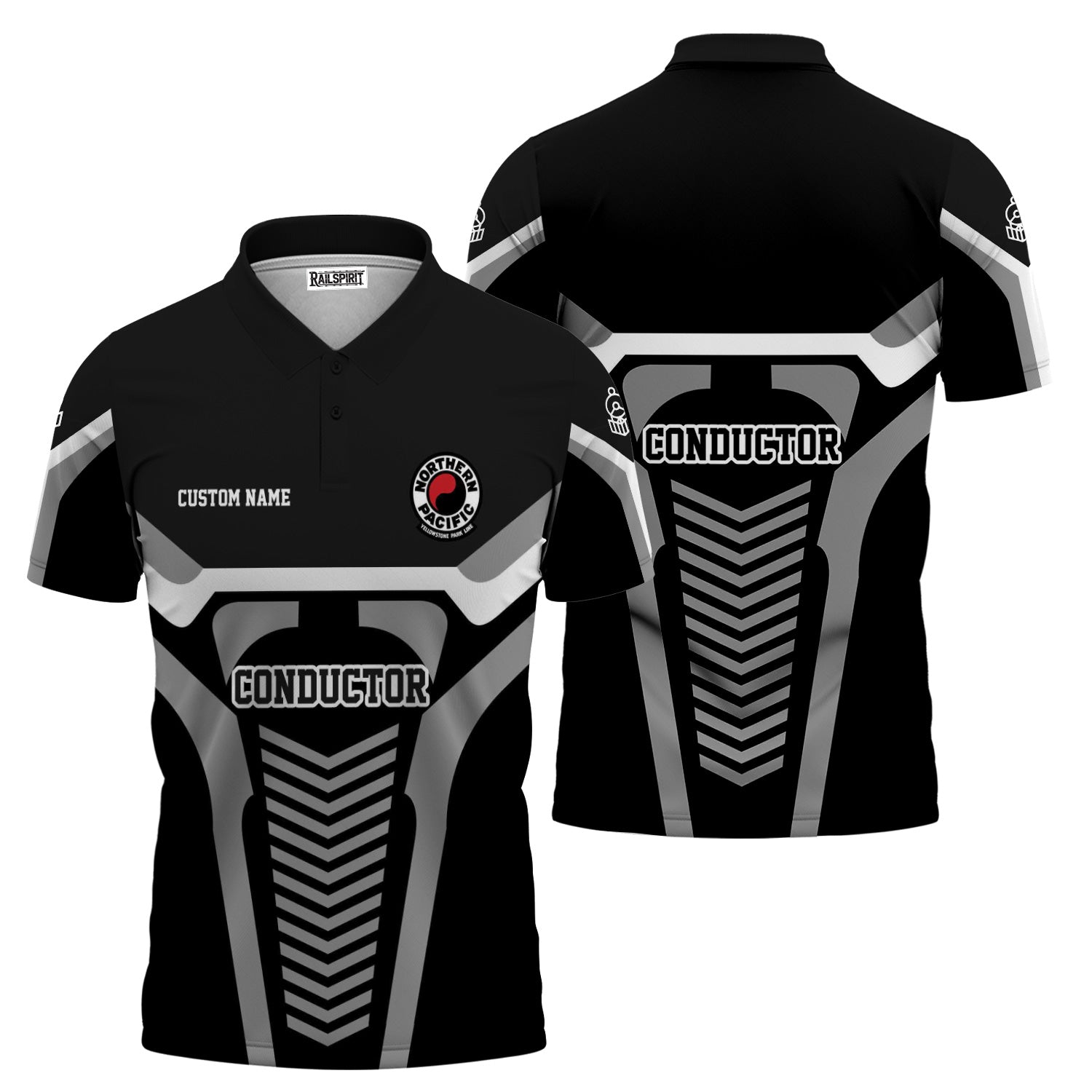 Railspirit Personalized Northern Pacific Railway Polo Shirt Track-Inspired with Custom Job Position Train Shirt