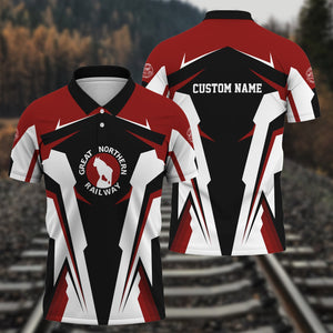 Railspirit Personalized Great Northern Railway Polo Shirt GNRStrong Line Style Train Unisex Shirt All Over Print