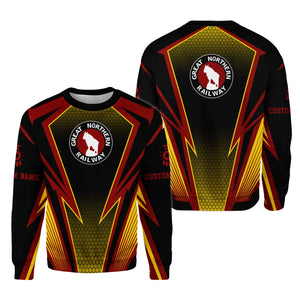 Railspirit Personalized Great Northern Railway Sweatshirt Lightning Graphic Style GNR Shirt Gift Idea For Train Lover