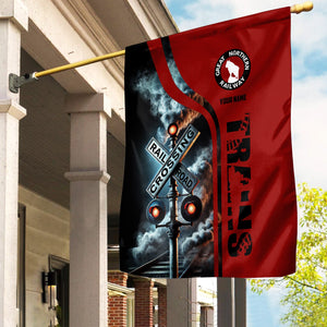 Railspirit Personalized Great Northern Railway Garden Flag Railroad Crossing Sign GNR Flag All Over Print